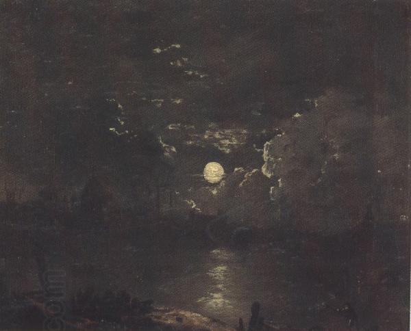 Attributed to henry pether The City of London from the Thames by Moonlight (mk37) China oil painting art